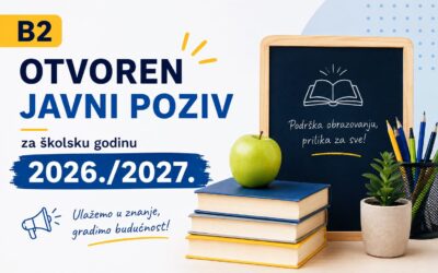Javni poziv za sudjelovanje eksperimentalnog programa cjelodnevne škole za provedbu izvanškolskih aktivnosti (program B2) za šk. god. 2026./2027.